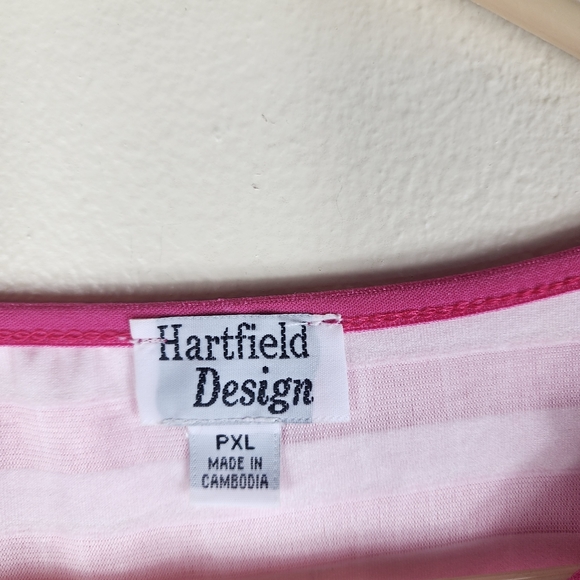 Vintage Hartfield Design Women's Pink White Longsleeve Shirt PXL X Large NWT - Picture 3 of 6